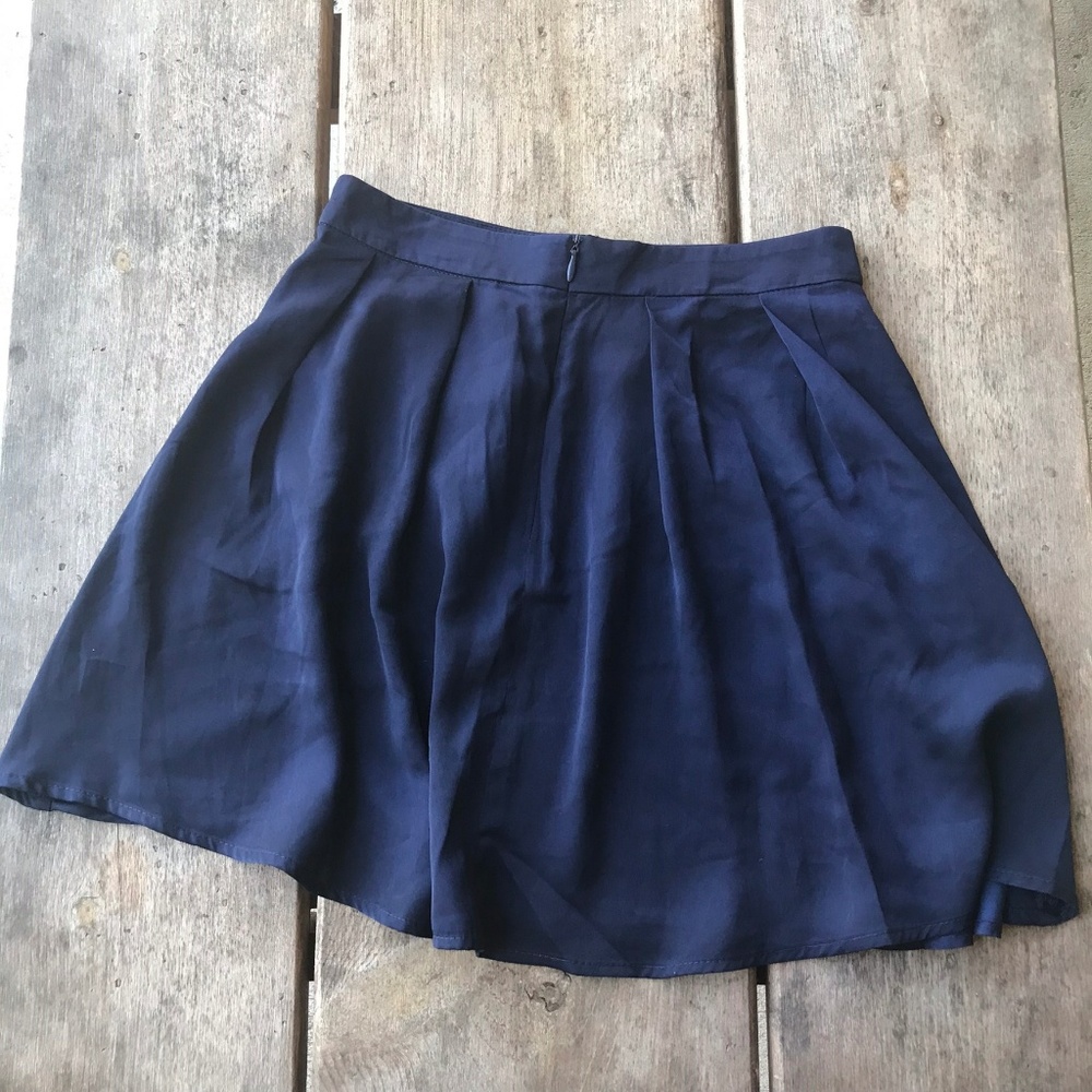 Dreampop Cynthia Rowley Navy Silky Miniskirt NEW - Picture 4 of 5